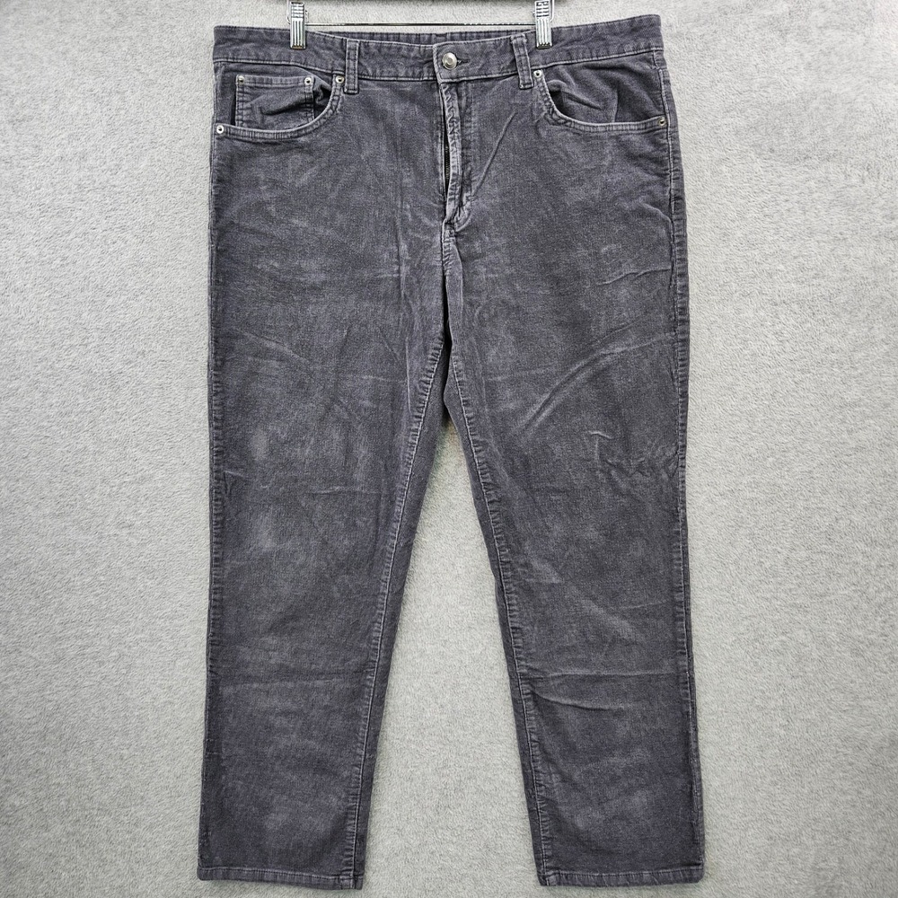 Careerwear GEORGE Dadcore Retro STRETCH Corduroy Pants Mens 40x30 Charcoal Grey